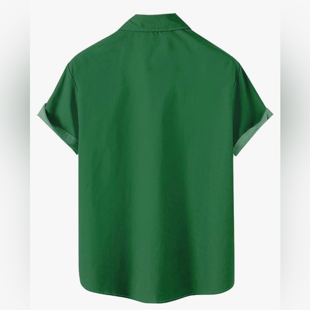 Leprechaun Graphic Green Button-Up Shirt – XL - Picture 2 of 9